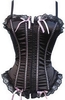 Sexy Lingerie Stunning Lace Up Corset Bustier Top Skirt + G-string