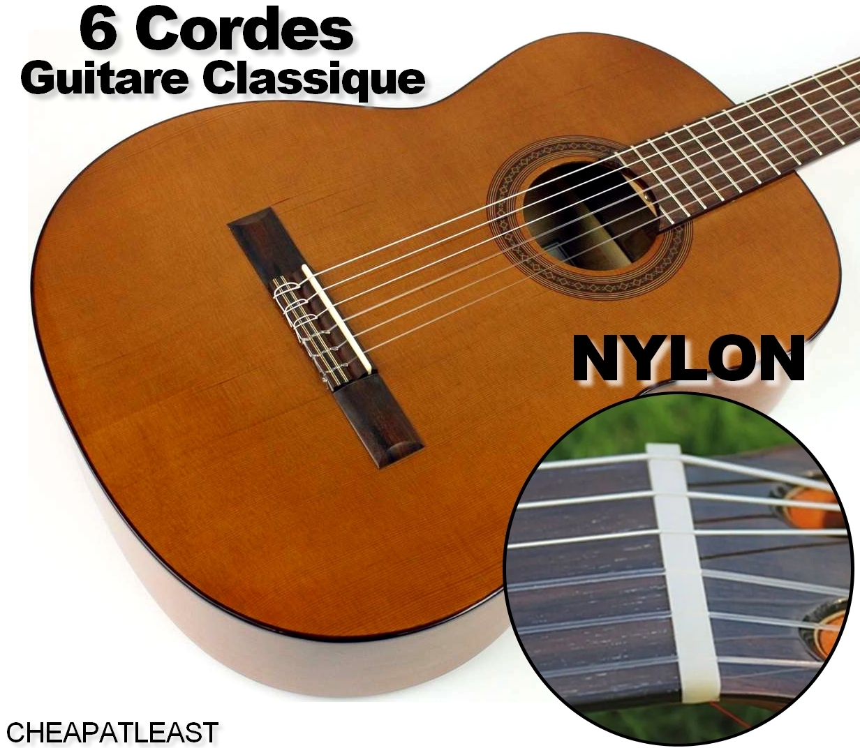 Blanc Set Cordes en Nylon Transparent Accessoires pour Instrument de Musique en cuivre plaqué Argent LIANQI Cordes de Guitare Classique 6pcs 