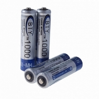 accus - AAA rechargeables - 1.2V - 1000 mAh - lot de 4