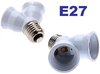 splitter E27 Socket Adapter 1 to 2 bulbs dual base