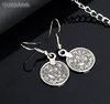 Pair of Earrings Silver Antique Coins Shaped Boho Hippie Chic