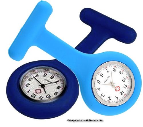 Blue silicone pocket nurse watch