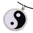 Necklace with Yin Yang Pendant enameled metal