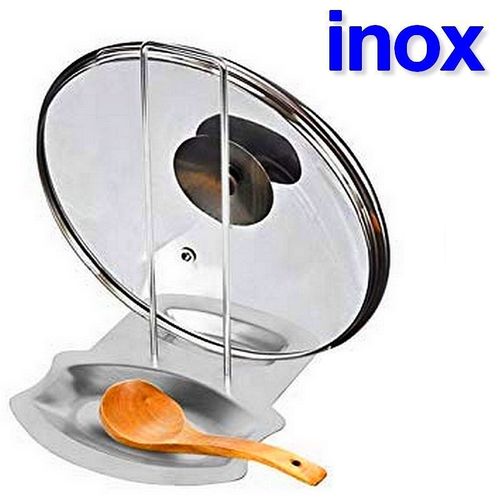 Support Couvercle de plat et ustensiles de cuisine Inox