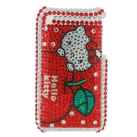 Coque Strass Rouge - Hello Kitty - Pour Iphone 3g / 3gs