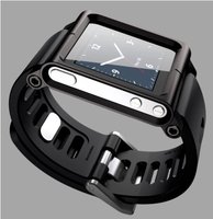 Bracelet-Montre Silicone Pour Ipod Nano 6, Noir