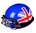 Vintage Retro Helmet Motorcycle British UK Flag Cafe Racer