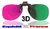 Clip-on lenses 3D vision (green + magenta) for myopia glasses