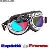 Motorcycle Goggles Retro Vintage - Bomber Style Iridescent lens