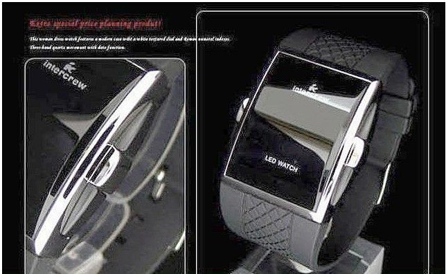 Mm culture goal cheap Design LED display wrist watch - black Silicone Bracelet -
