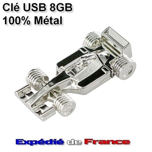 Clé USB 4GO - F1 / Voiture Sport Formule 1 - chrome