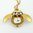 Necklace with Gold Pendant mini watch Owl shaped