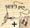 Steampunk Cosplay necklace + earrings Jewelry set