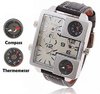 watch Triple Dial (3 Time zones) + Compass + Thermometer