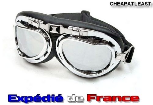 Motorcycle goggles Retro / Vintage - Style Aviator mirror lens