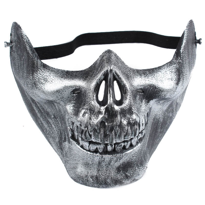 NEU Totenkopf Skull Half Face Maske Tactical Paintball Airsoft Black 