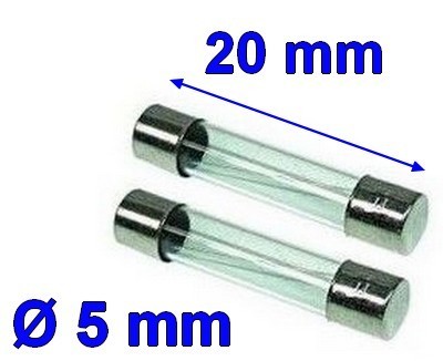 2 pcs Glass tube fuse (5*20mm) replacement