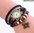 Boho Watch Retro Black Leather Braided, Beads & butterfly charm
