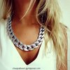 Choker Chunky Necklace Big Chain Large Links Chrome Silver