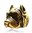Dog Ring Pitbull Molosse Head shaped - Gold