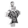 Necklace cinerary Pendant urn vial Crucifix & angel wings