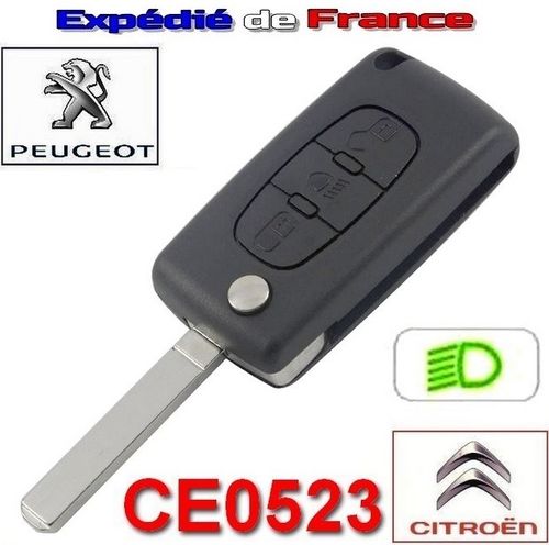 Coque Clé CE0523 - 3 Boutons (Phare) pour Peugeot / Citroën