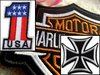 Écusson Patch Motard Biker USA N°1 ou Croix de Fer ou Harley