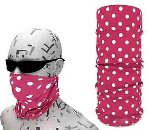 Mask neck Cover tour "tube" Multifunction Pink & White Peas