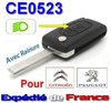 CE0523 Flip 3 buttons key case (light) for Peugeot Citroen