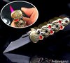 2-in-1 SKULL Torch Flame Lighter + knife (auto switchblade safety)